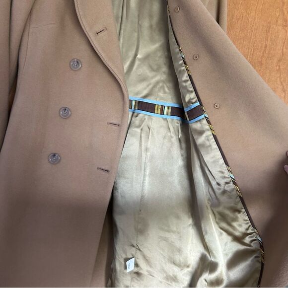 J. Crew Wool Cashmere Double Breasted Car Coat Mandarin Collar Tan Size 2 Petite - Picture 7 of 16